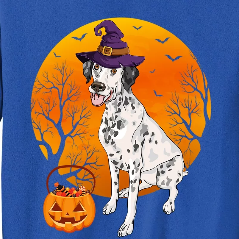 Dalmatian Moon Halloween Witch Hat Dalmatian Dog Owner Lover Great Gift Tall Sweatshirt