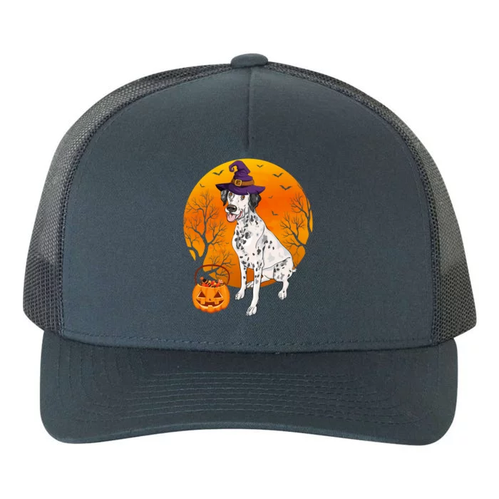 Dalmatian Moon Halloween Witch Hat Dalmatian Dog Owner Lover Great Gift Yupoong Adult 5-Panel Trucker Hat