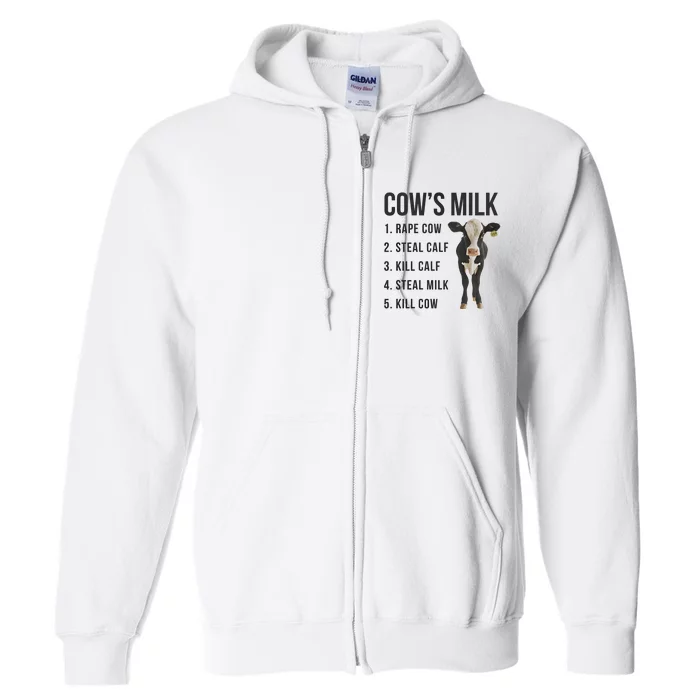 Dairy Milk Industry For Vegan Activist Full Zip Hoodie