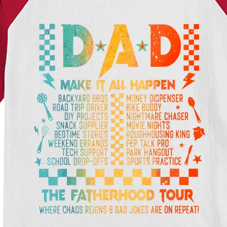 Dad Makes It All Happen Fatherhood Kids Colorblock Raglan Jersey