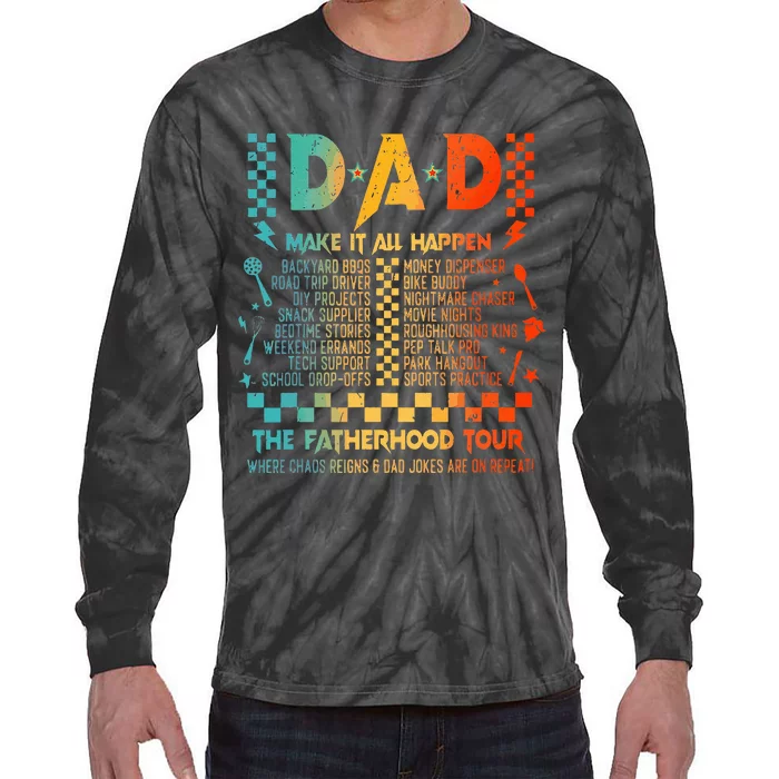 Dad Makes It All Happen Fatherhood Tie-Dye Long Sleeve Shirt