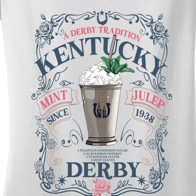 Derby Mint Juleps Since 1938 Kentucky Women's V-Neck T-Shirt