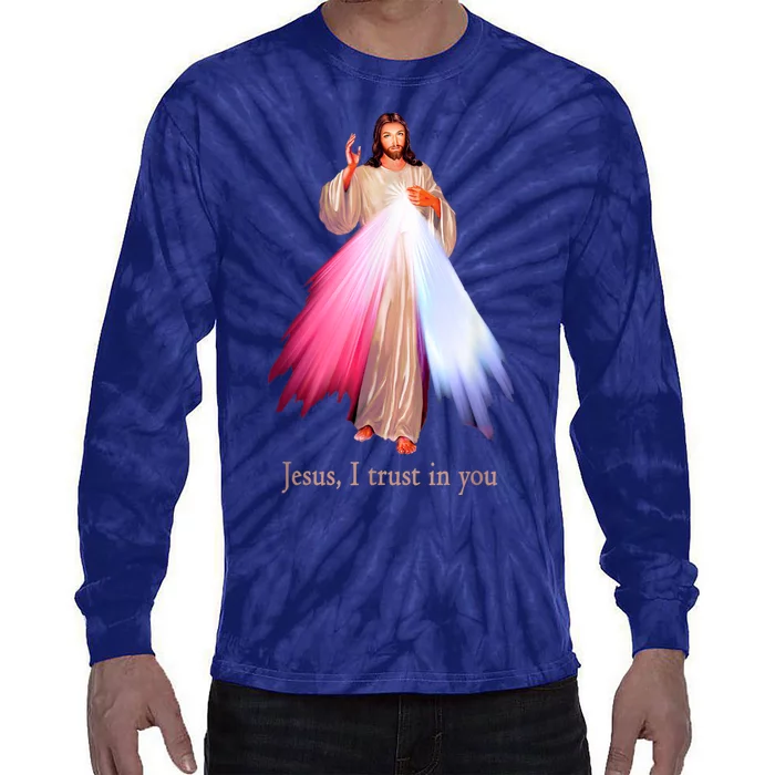 Divine Mercy Jesus I Trust In You Tie-Dye Long Sleeve Shirt