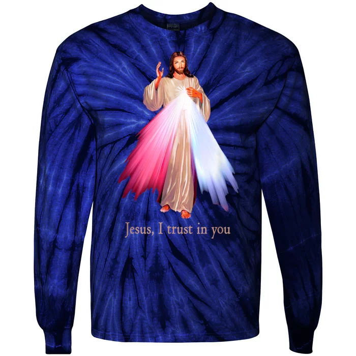 Divine Mercy Jesus I Trust In You Tie-Dye Long Sleeve Shirt