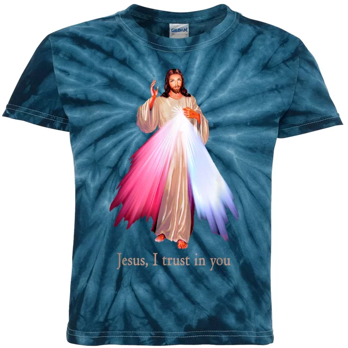 Divine Mercy Jesus I Trust In You Kids Tie-Dye T-Shirt