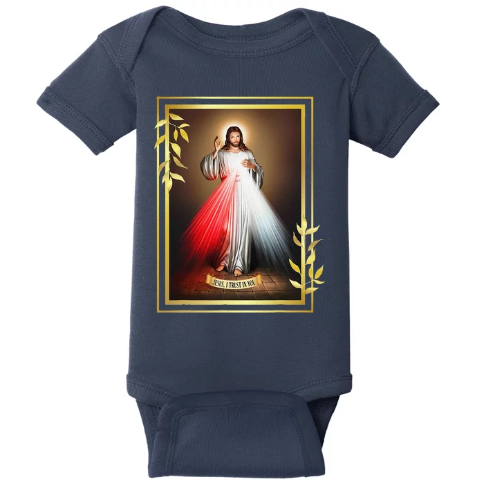 Divine Mercy Jesus Christ Jesus I Trust In You Catholic Baby Bodysuit