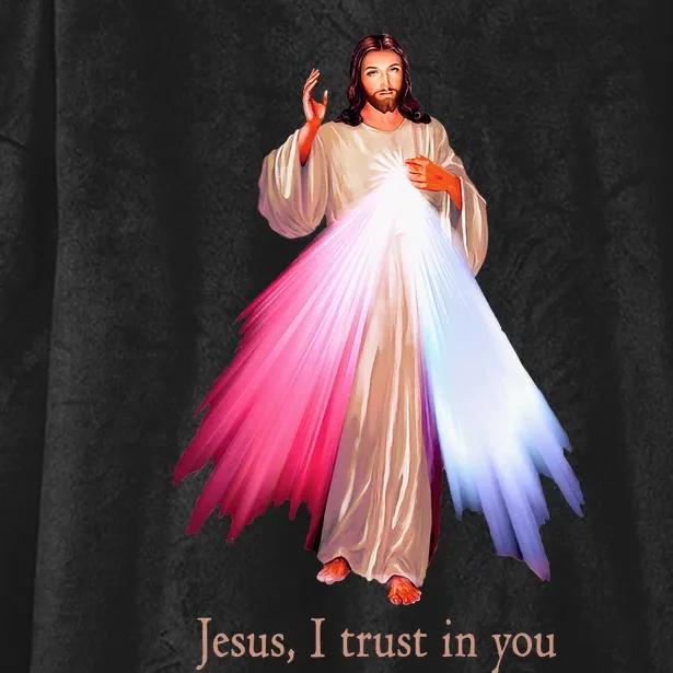 Divine Mercy Jesus I Trust In You Hooded Wearable Blanket