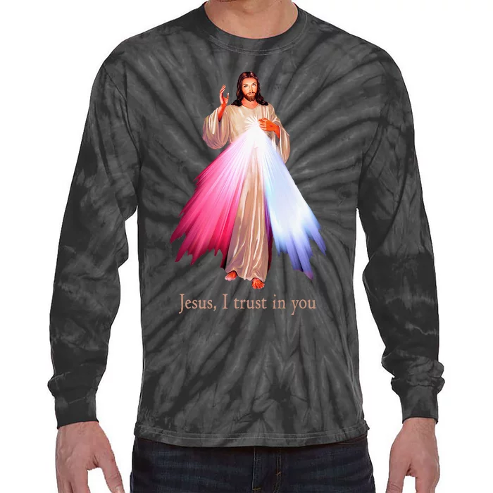 Divine Mercy Jesus I Trust In You Tie-Dye Long Sleeve Shirt