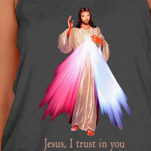 Divine Mercy Jesus I Trust In You Women's Knotted Racerback Tank