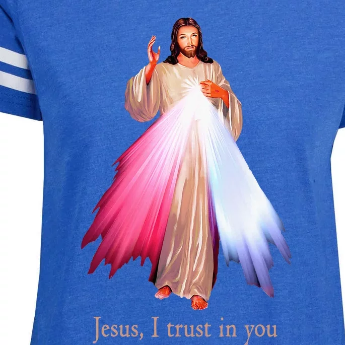 Divine Mercy Jesus I Trust In You Enza Ladies Jersey Football T-Shirt