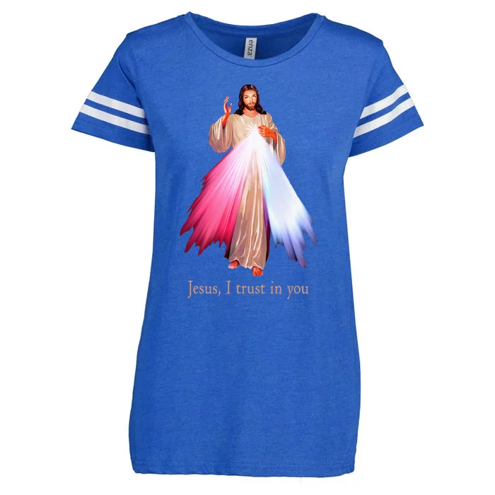 Divine Mercy Jesus I Trust In You Enza Ladies Jersey Football T-Shirt