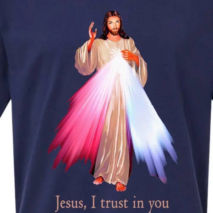 Divine Mercy Jesus I Trust In You Sueded Cloud Jersey T-Shirt