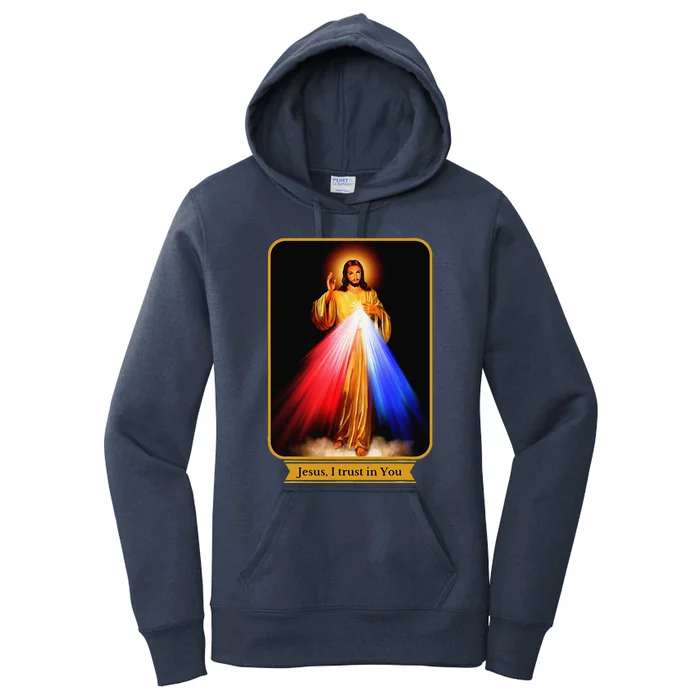 Divine Mercy Jesus I Trust In You Catholic Women's Pullover Hoodie