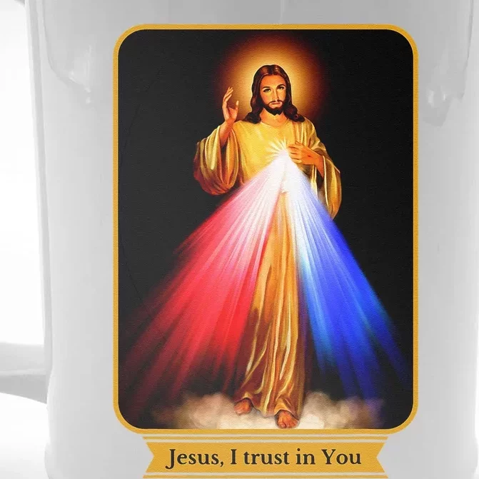 Divine Mercy Jesus I Trust In You Catholic Front & Back Beer Stein