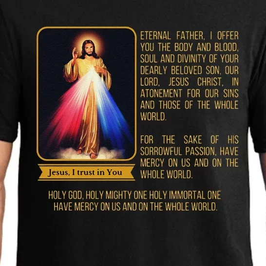 Divine Mercy Jesus Image Chaplet Novena Prayer Catholic Pajama Set