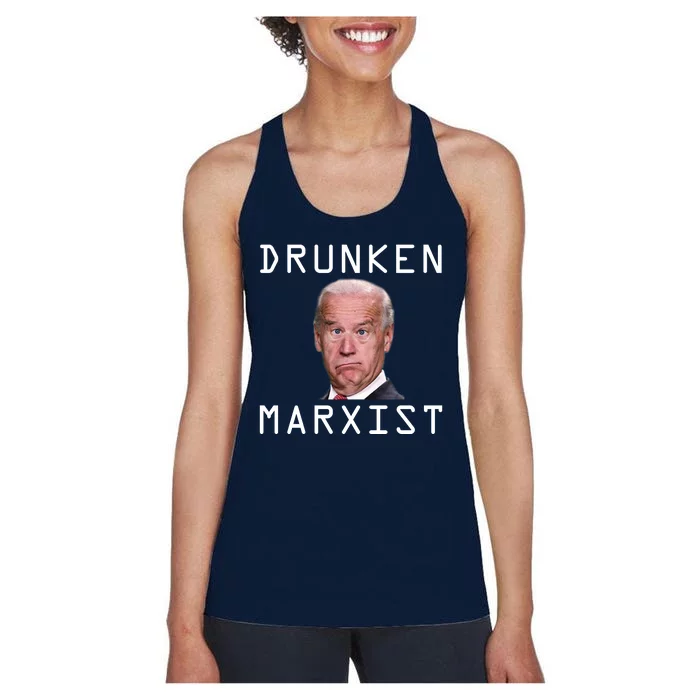 Drunken Marxist Joe Biden Women's Racerback Tank