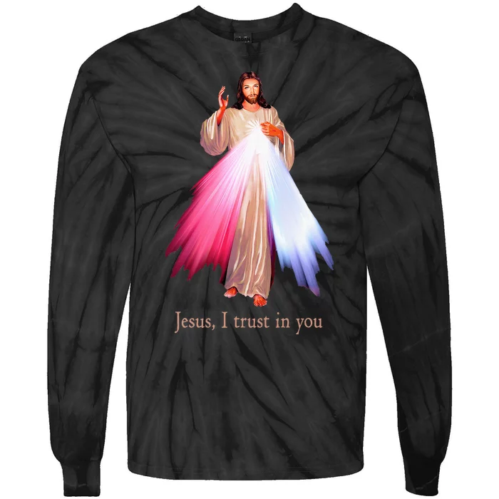 Divine Mercy Jesus I Trust In You Tie-Dye Long Sleeve Shirt