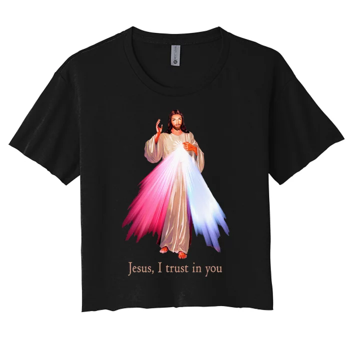 Divine Mercy Jesus I Trust In You Women's Crop Top Tee