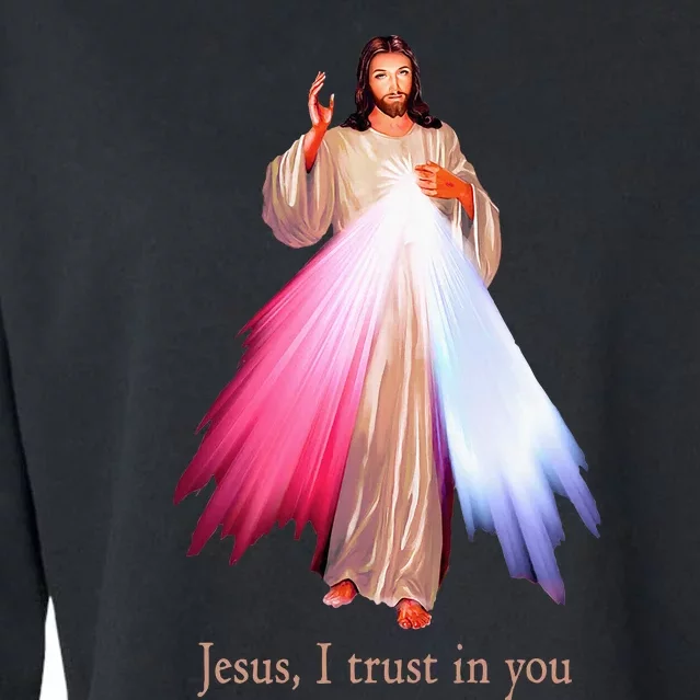 Divine Mercy Jesus I Trust In You Cropped Pullover Crew