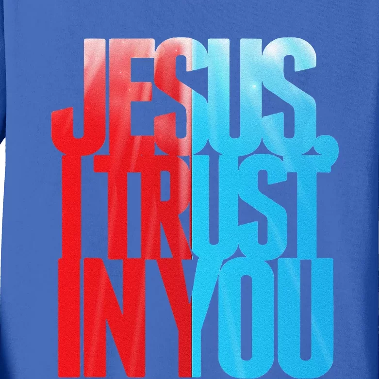 Divine Mercy Jesus I Trust In You St Faustina Catholic Kids Long Sleeve Shirt