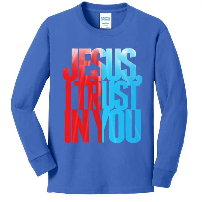 Divine Mercy Jesus I Trust In You St Faustina Catholic Kids Long Sleeve Shirt