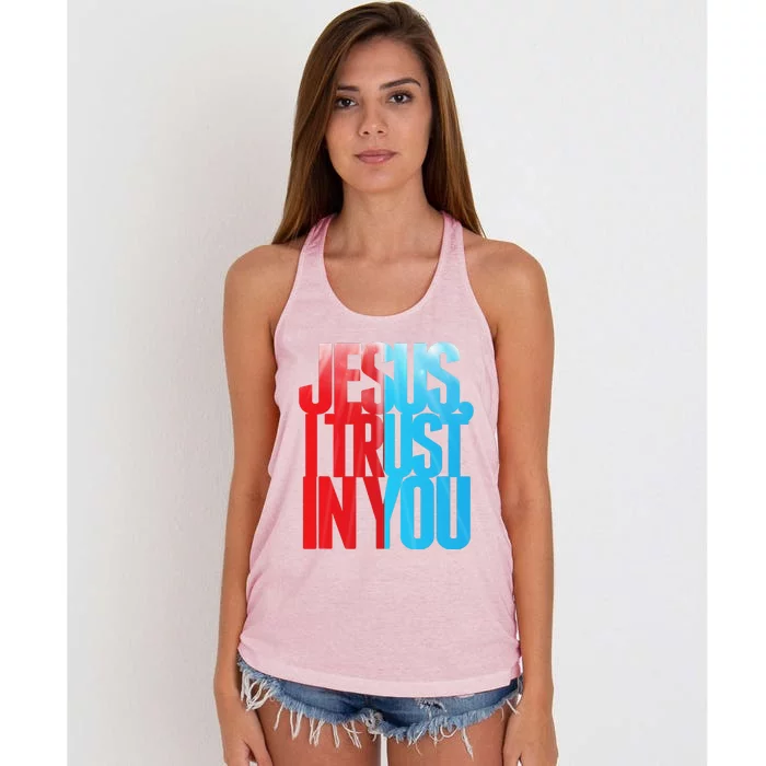 Divine Mercy Jesus I Trust In You St Faustina Catholic Women's Knotted Racerback Tank