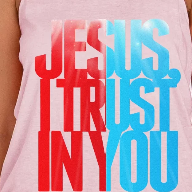 Divine Mercy Jesus I Trust In You St Faustina Catholic Women's Knotted Racerback Tank