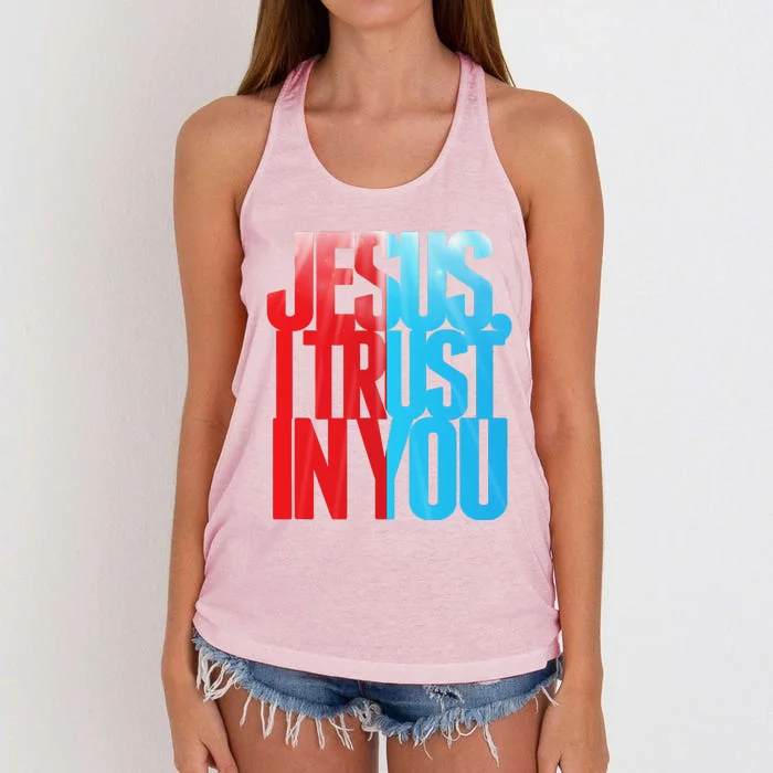 Divine Mercy Jesus I Trust In You St Faustina Catholic Women's Knotted Racerback Tank