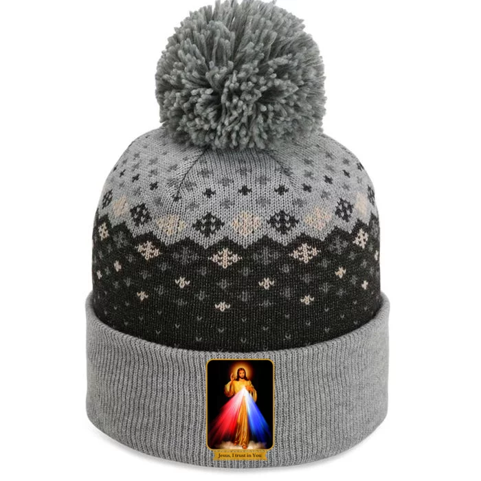 Divine Mercy Jesus I Trust In You Catholic The Baniff Cuffed Pom Beanie