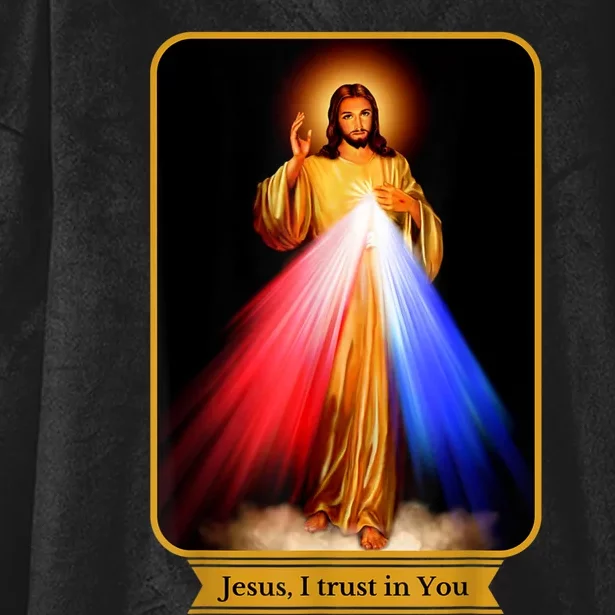 Divine Mercy Jesus I Trust In You Catholic Hooded Wearable Blanket