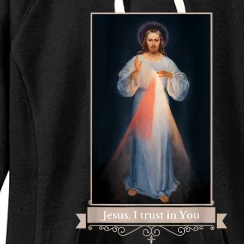 Divine Mercy Jesus I Trust In You Catholic Religious Women's Fleece Hoodie