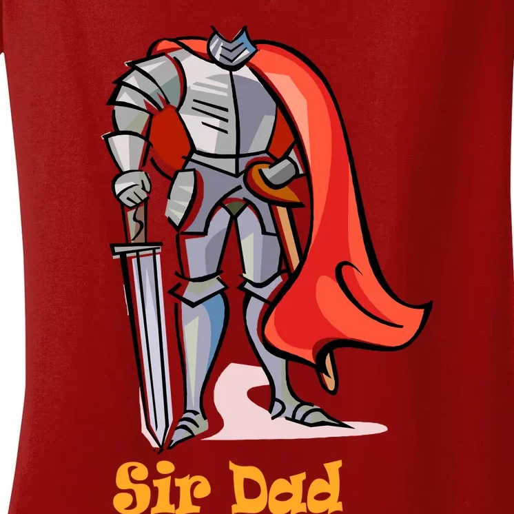 Dad My Knight And King FatherS Day Gift Family Protector Women's V-Neck T-Shirt