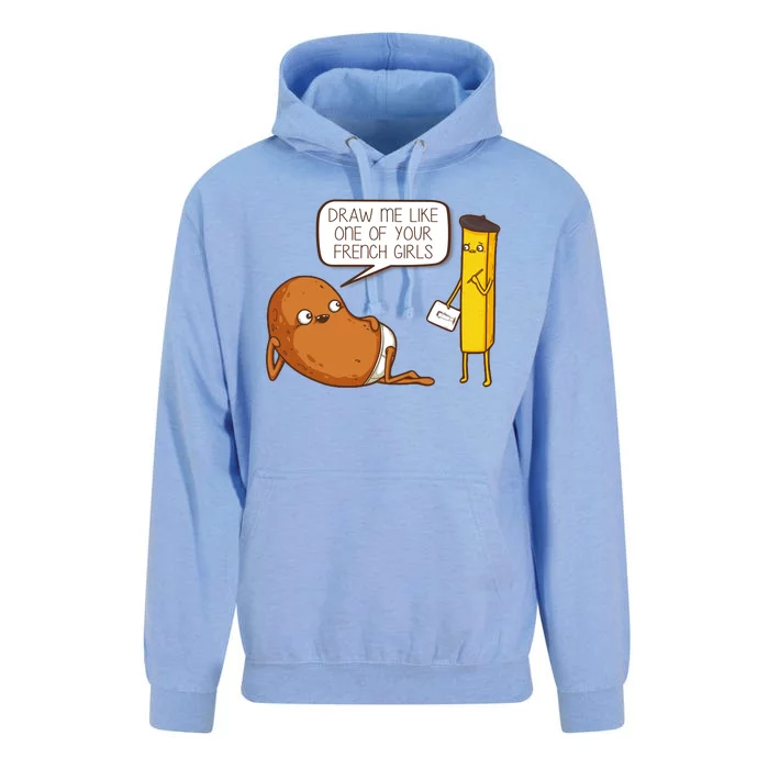 Draw Me Like One Of Your French Girls Fries Potato Funny Unisex Surf Hoodie