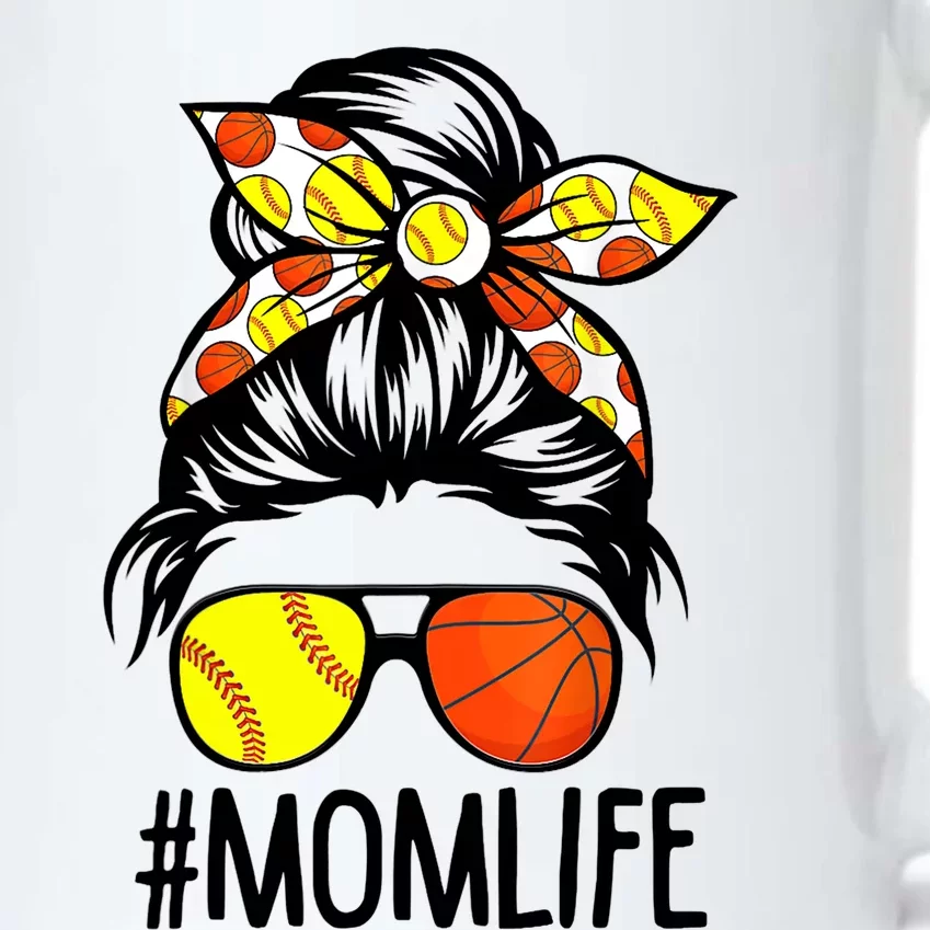 Dy Mom Life Softball Basketball Mommy Mothers Day Messy Bun Black Color Changing Mug