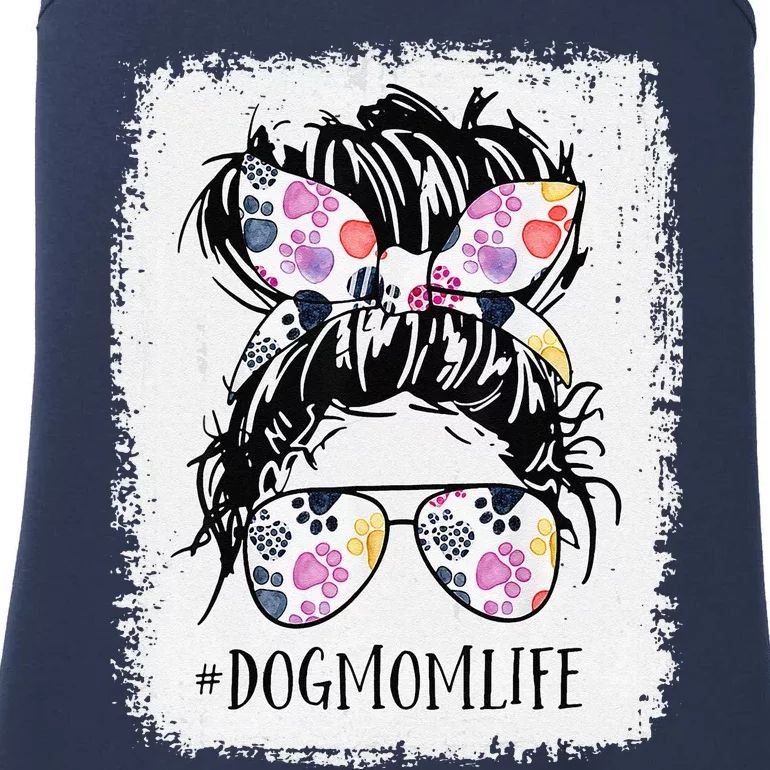 Dog Mom Life Messy Bun Hair Mothers Day Funny Animal Ladies Essential Tank