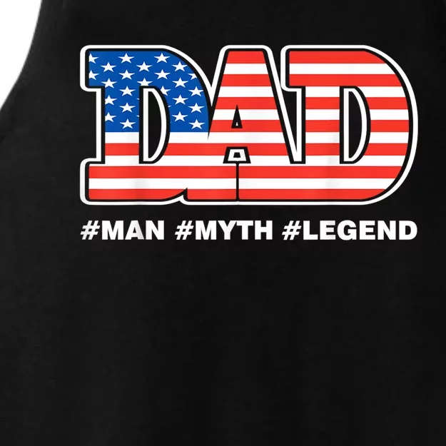 Dad Myth Legend Daddy Father Funny Fathers Day Gift Ladies Tri-Blend Wicking Tank