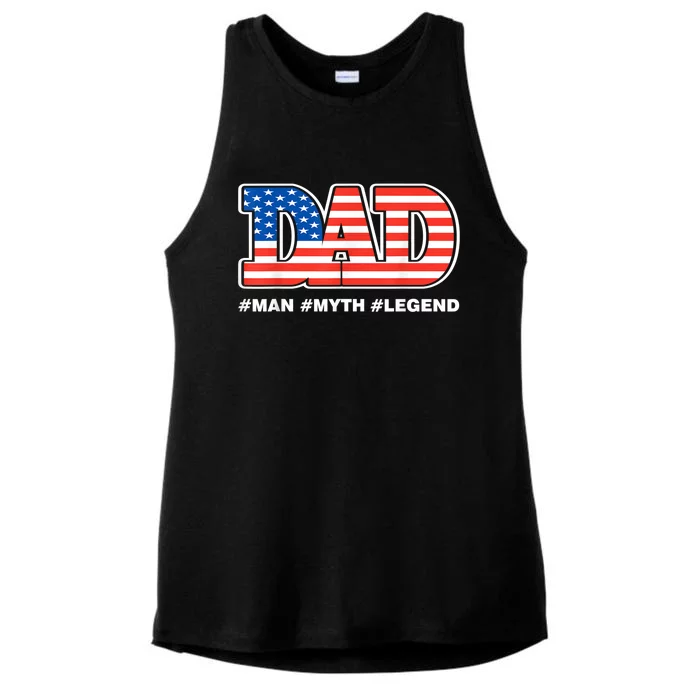 Dad Myth Legend Daddy Father Funny Fathers Day Gift Ladies Tri-Blend Wicking Tank