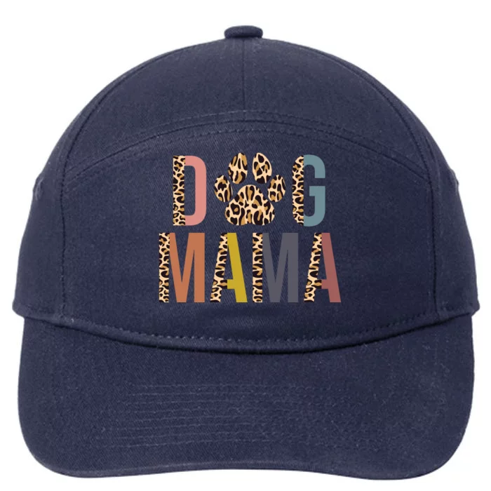 Dog Mama Leopard Paw Print 7-Panel Snapback Hat