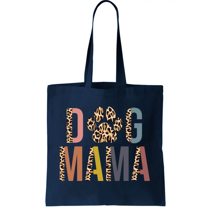 Dog Mama Leopard Paw Print Tote Bag