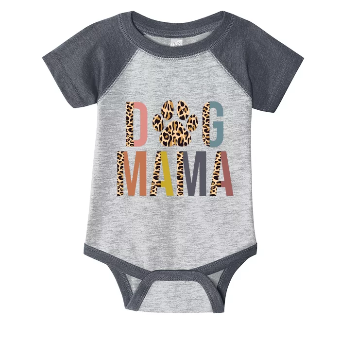 Dog Mama Leopard Paw Print Infant Baby Jersey Bodysuit