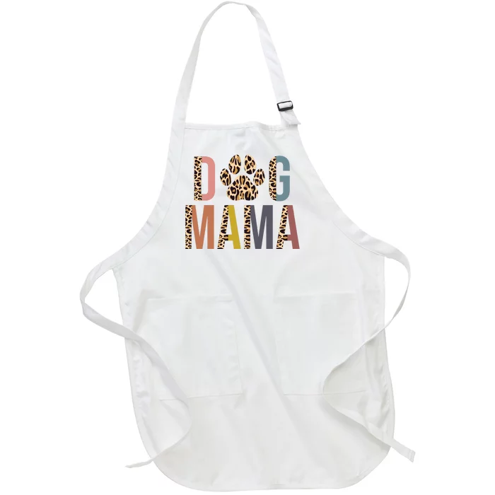 Dog Mama Leopard Paw Print Full-Length Apron With Pocket