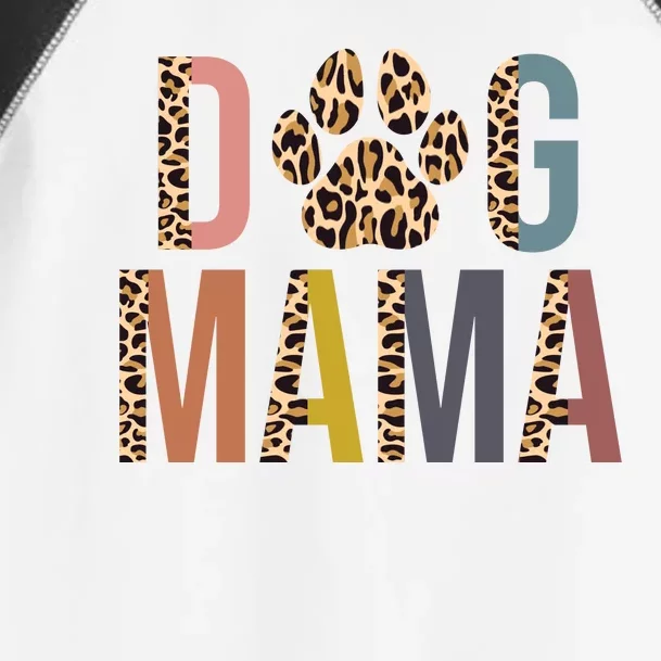 Dog Mama Leopard Paw Print Toddler Fine Jersey T-Shirt