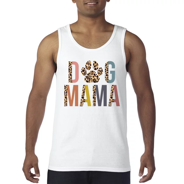 Dog Mama Leopard Paw Print Tank Top