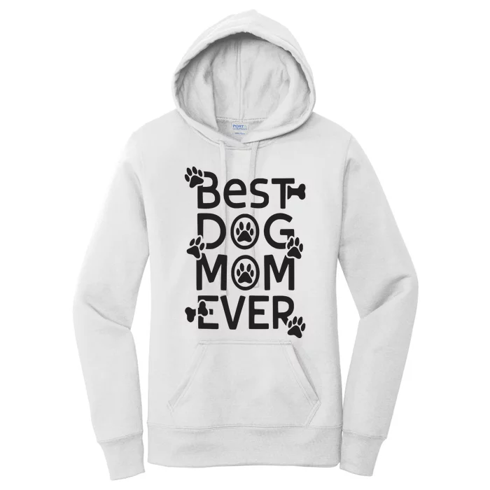 Dog Mom Life Paw Print Heart Cute Funny Dog Mom Product Women's Pullover Hoodie