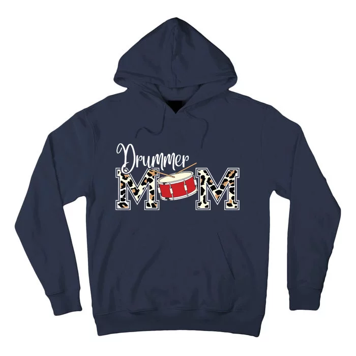 Drummer Mom Leopard Print Proud Drummer Mom Musical Tall Hoodie