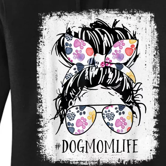 Dog Mom Life Messy Bun Hair Mothers Day Women Animal Women's Pullover Hoodie