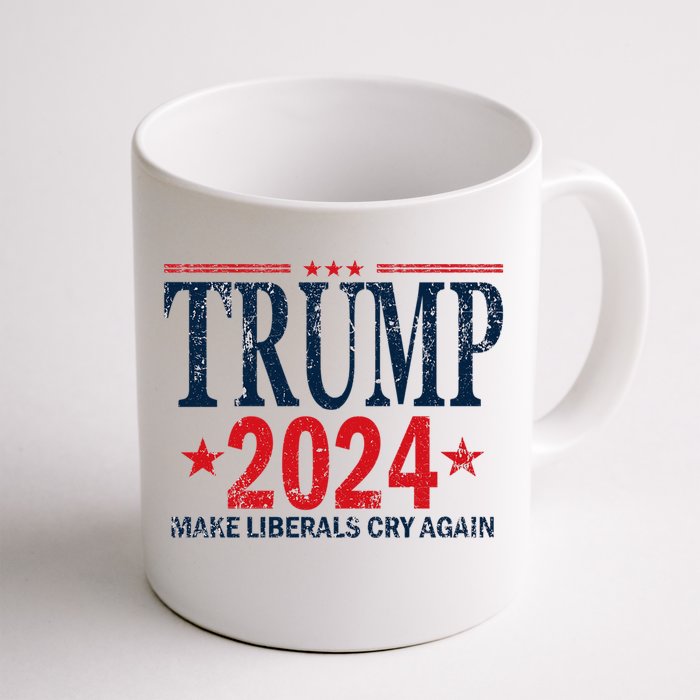 Dunny Make Liberals Cry Again Vintage Trump 2024 Front & Back Coffee Mug