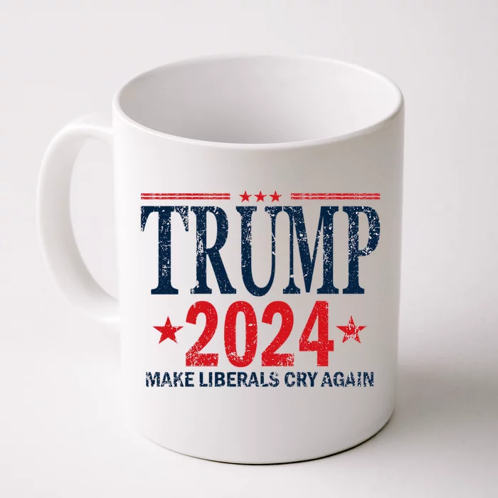 Dunny Make Liberals Cry Again Vintage Trump 2024 Front & Back Coffee Mug