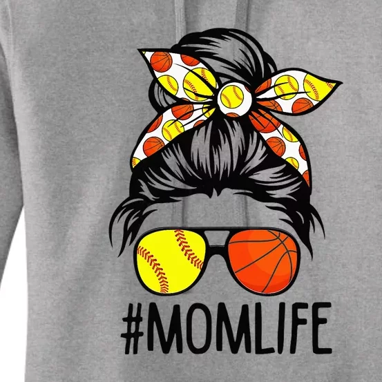 Dy Mom Life Softball Basketball Mommy Mothers Day Women's Pullover Hoodie