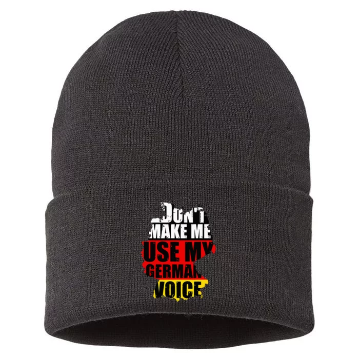 Don't Make Me Use My German Voice Germany Flag Heritage Sustainable Knit Beanie